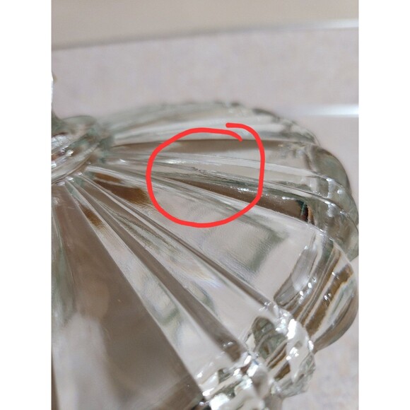 Anchor Hocking Clear Old Cafe Glass Candy Dish Spiderweb Bottom with Lid - Picture 6 of 6